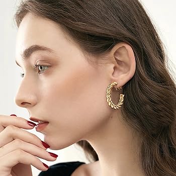 YADOCA 9 Pairs Gold Clip on Hoop Earrings for Women 14K Gold